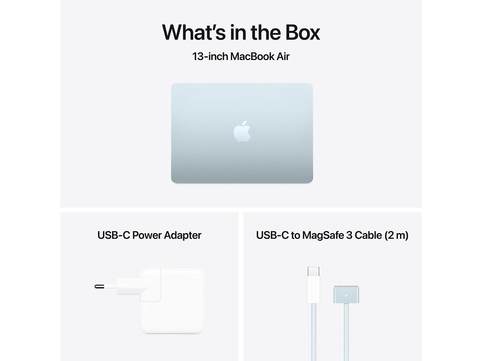 MacBook Air 2025 13" M4 10CPU, 8GPU, 16GB, 256GB - Himmelblå - (MC6T4DK/A)