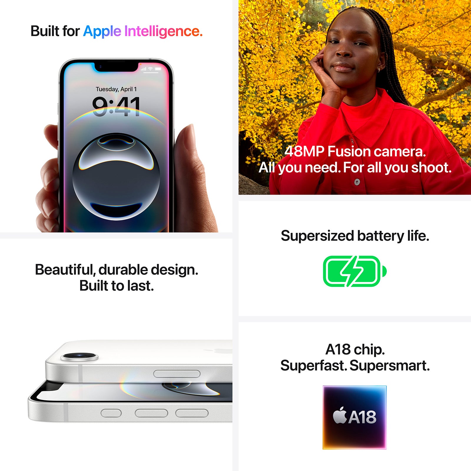 Apple iPhone 16E 128GB Black - (MD1Q4QN/A)