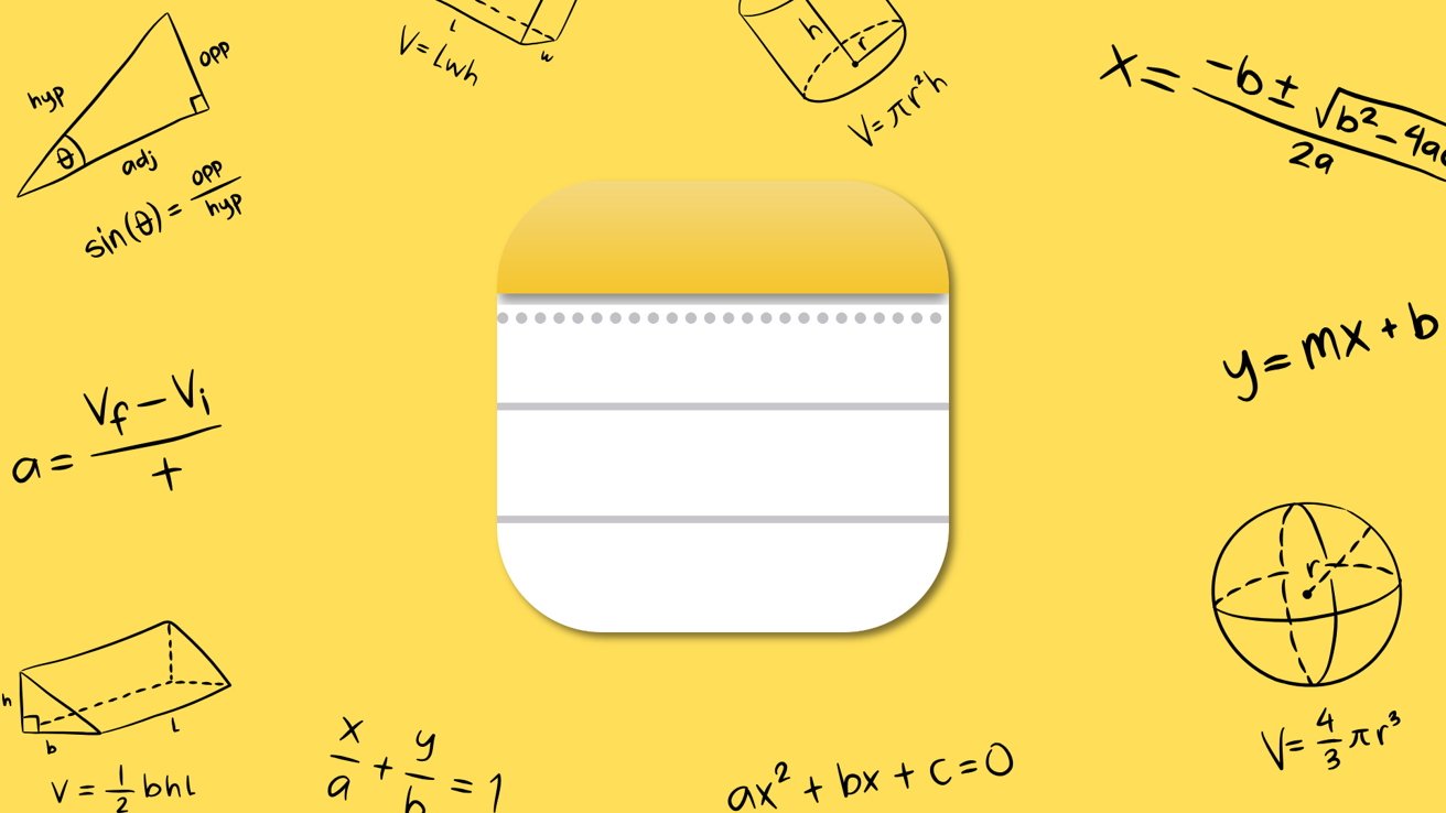 Øjeblikkeligt resultat med ligninger i Apple Notes på iOS 18