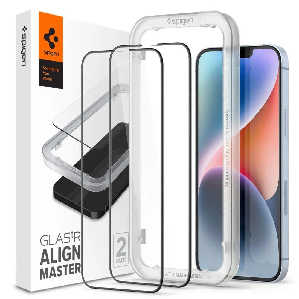 Spigen ALM GLASS FC 2-PACK IPHONE 13/13 PRO / 14 BLACK Spigen