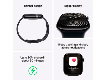 Apple Watch Series 10 (GPS + Cellular) 42 mm Sort Smart ur Apple