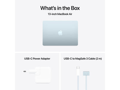 MacBook Air 2025 13" M4 10CPU, 8GPU, 16GB, 256GB - Himmelblå - (MC6T4DK/A)
