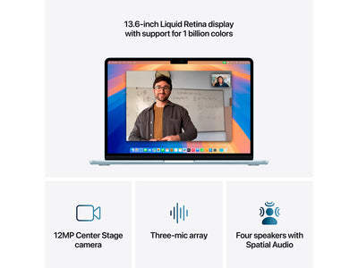 MacBook Air 2025 13" M4 10CPU, 8GPU, 16GB, 256GB - Himmelblå - (MC6T4DK/A)