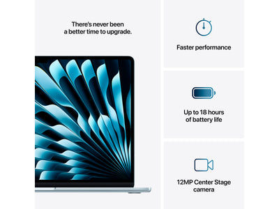 MacBook Air 2025 15" M4 10CPU, 10GPU, 16GB, 256GB - Himmelblå - (MC7A4DK/A)