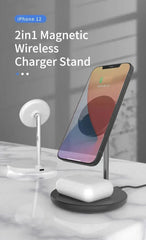 2 in 1 Magnetic Wireless Charger Stand 15W