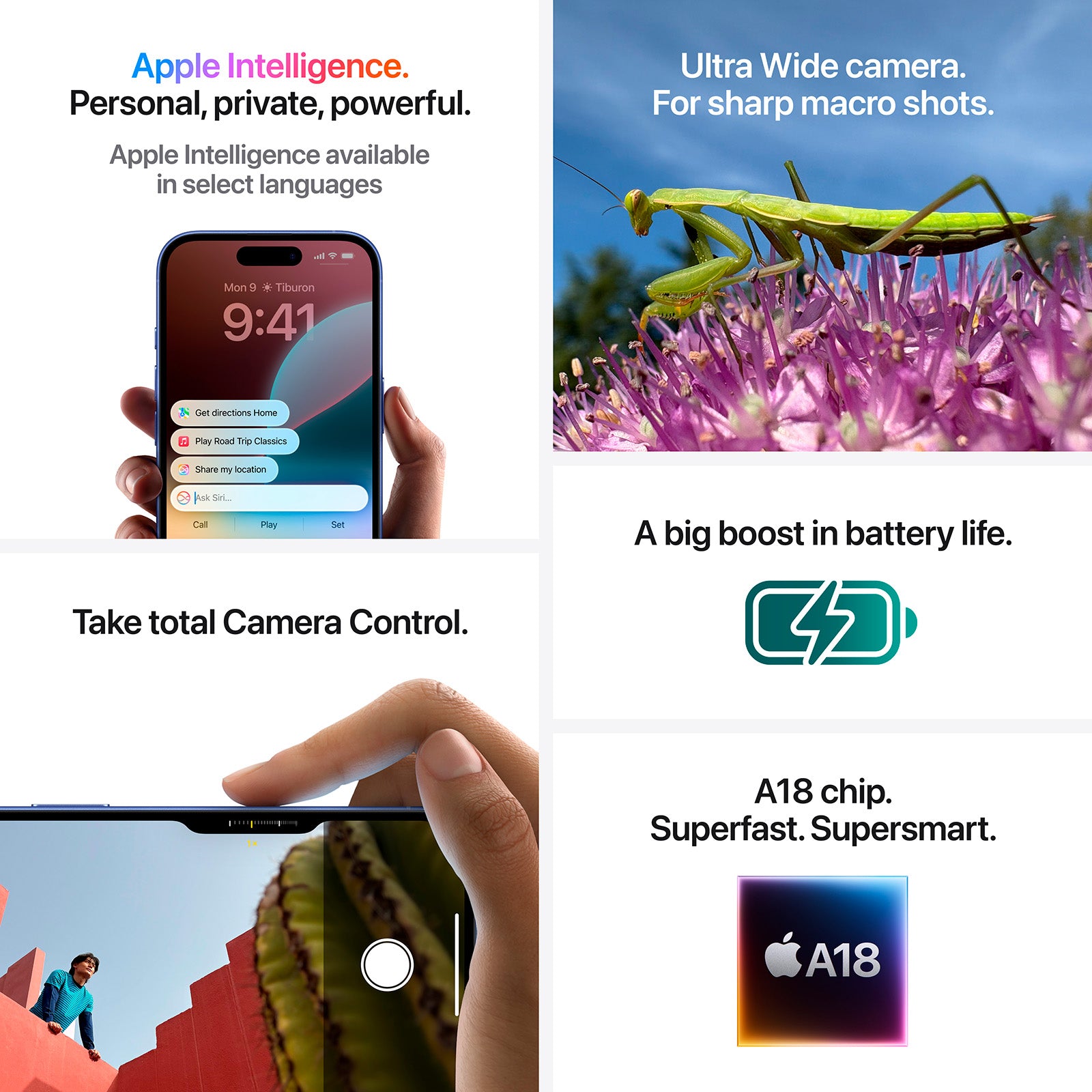 Apple iPhone 16 128GB Black - (MYE73QN/A)